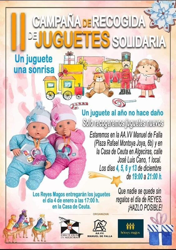 La Casa de Ceuta y la Asociación Manuel de Falla recogen juguetes en la cuesta del Rayo